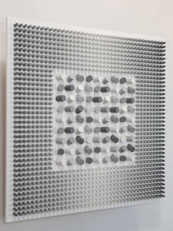 Monochrome square Abstract Sculpture Nazar Symotiuk - Subjektiv.art
