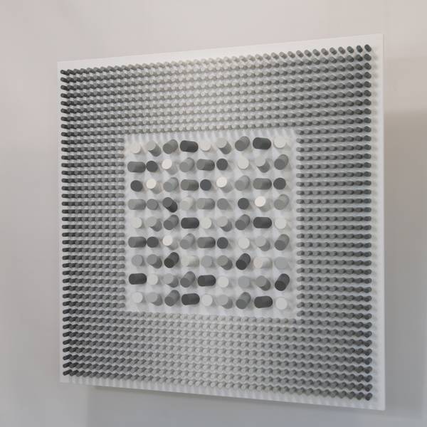 Monochrome square Abstract Sculpture Nazar Symotiuk - Subjektiv.art