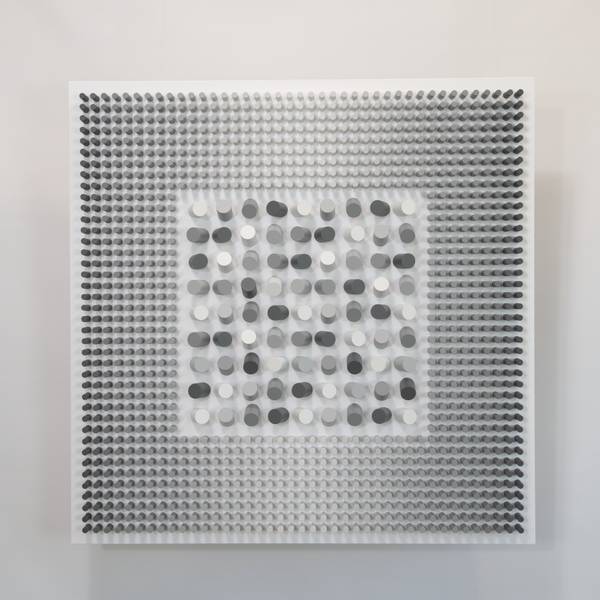 Monochrome square Abstract Sculpture Nazar Symotiuk - Subjektiv.art