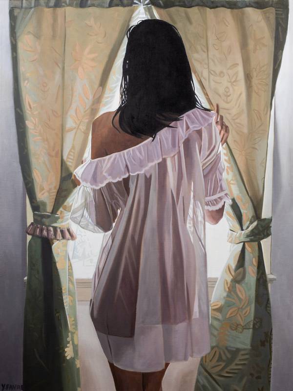 Michelle Photorealistic Painting Yvan Favre - Subjektiv.art