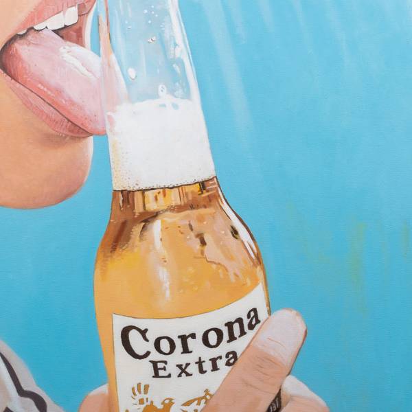 Corona extra Photorealistic Painting Yvan Favre - Subjektiv.art