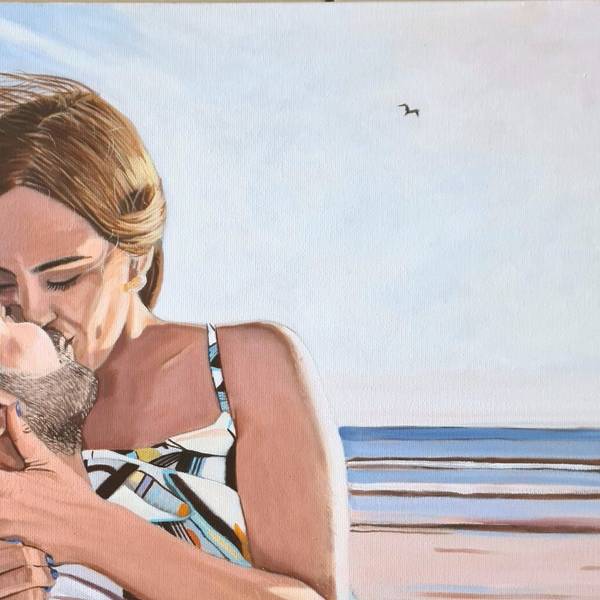 French kiss Photorealistic Painting Yvan Favre - Subjektiv.art