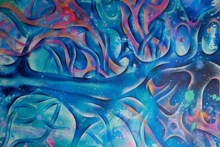 Within cells interlinked Fine Art Mixed media Elnara Nasirli - Subjektiv.art