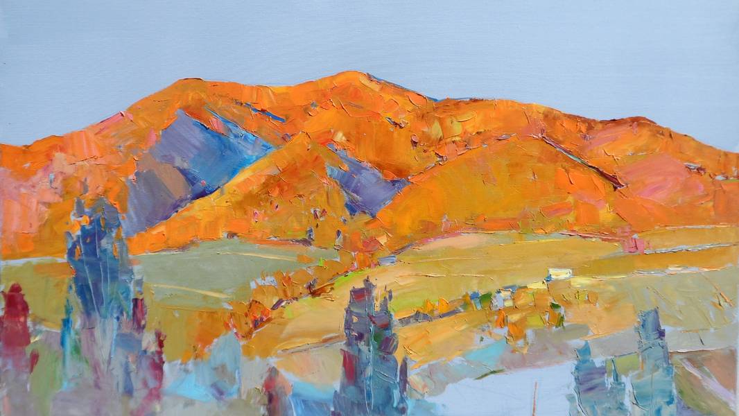 Mountains Expressive and gestural Painting Yehor Dulin - Subjektiv.art