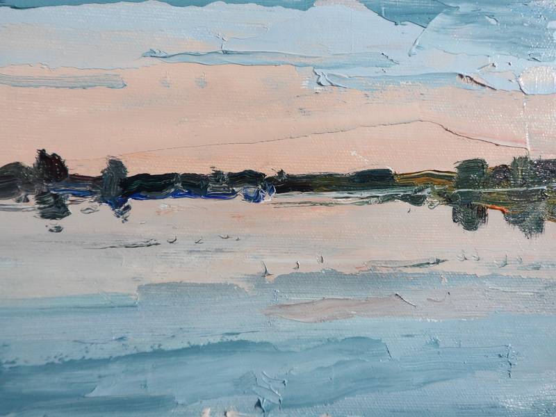 Evening on the river Impressionistic Painting Yehor Dulin - Subjektiv.art