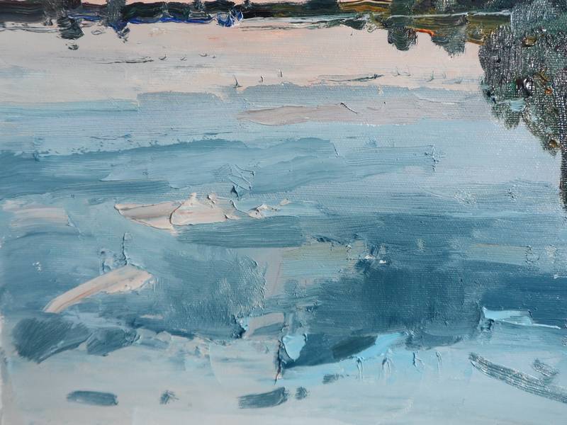 Evening on the river Impressionistic Painting Yehor Dulin - Subjektiv.art