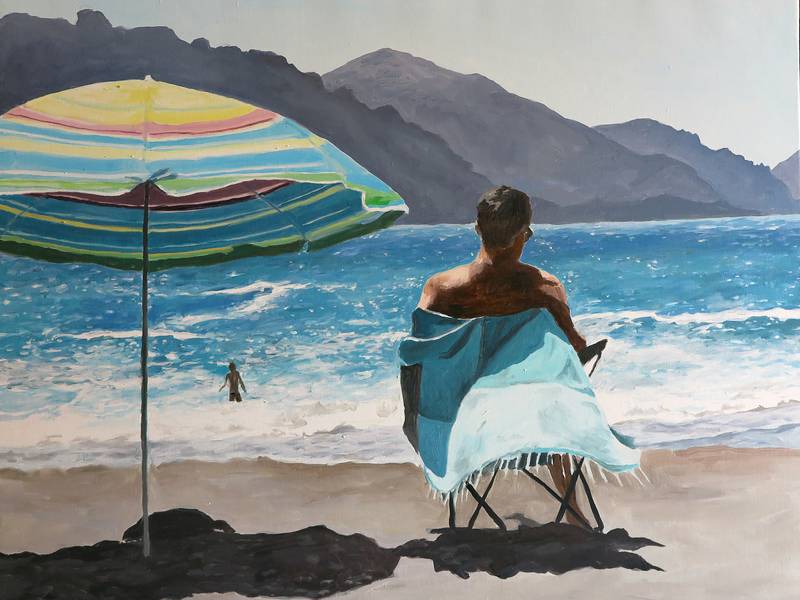 Homme de dos, Bussaghlia Fine Art Painting Karine Bartoli - Subjektiv.art