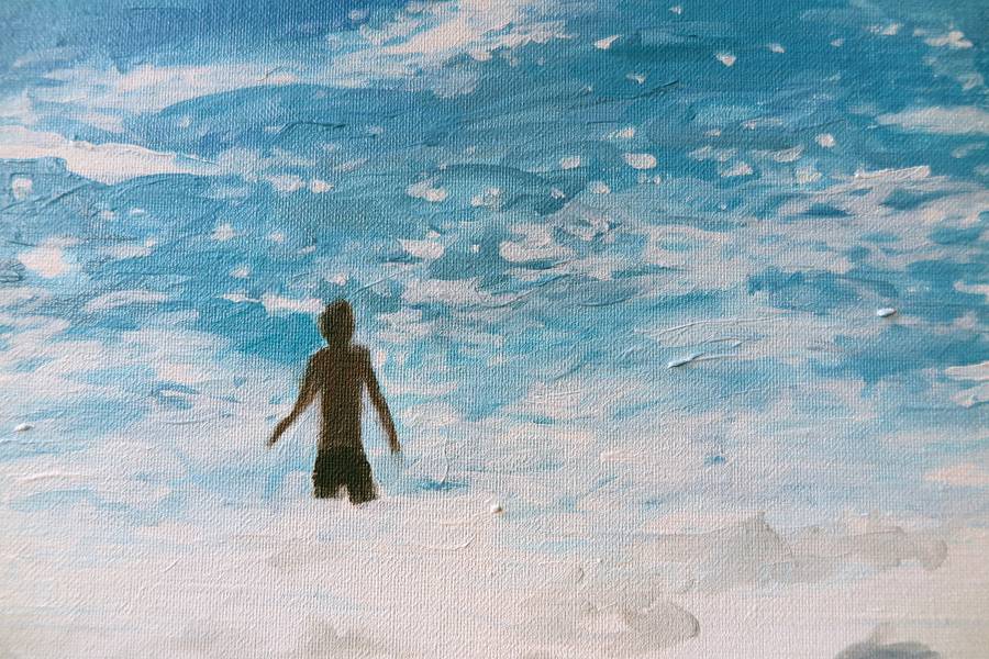Homme de dos, Bussaghlia Fine Art Painting Karine Bartoli - Subjektiv.art