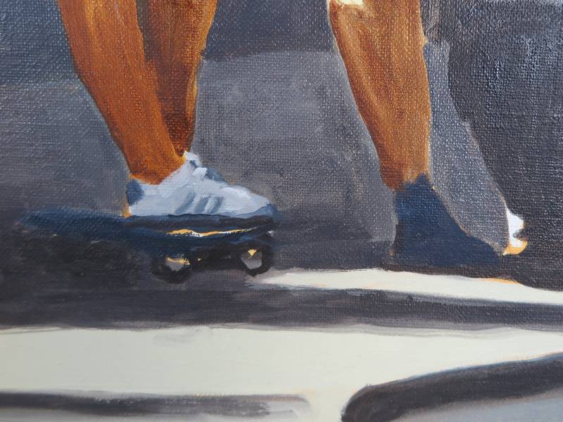 4 skaters assis Fine Art Painting Karine Bartoli - Subjektiv.art