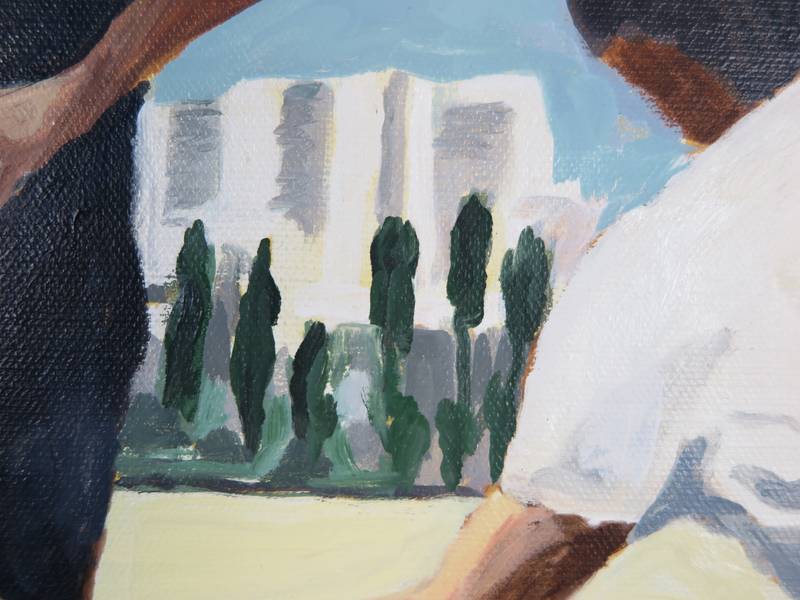 7 personnages skate park Fine Art Painting Karine Bartoli - Subjektiv.art