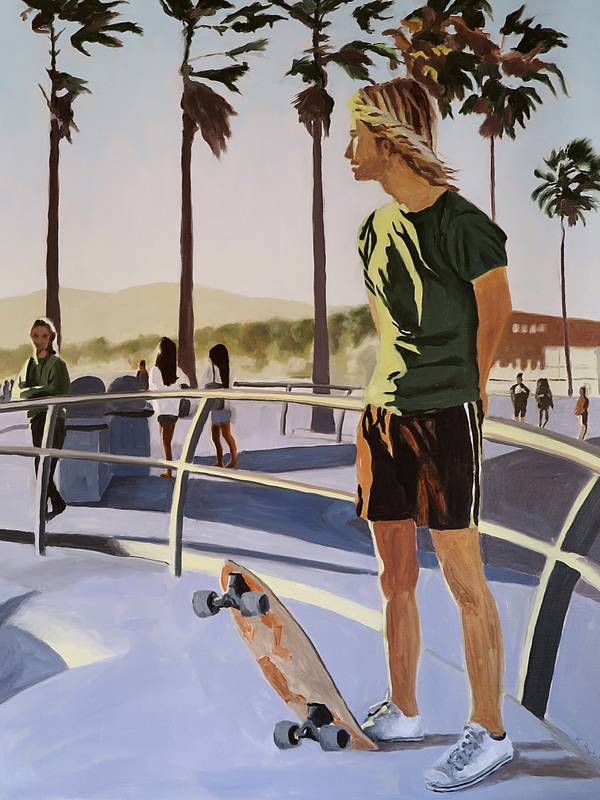 Skater Venice Beach Fine Art Painting Karine Bartoli - Subjektiv.art