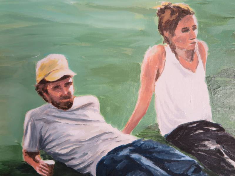 4 personnages étendus Fine Art Painting Karine Bartoli - Subjektiv.art