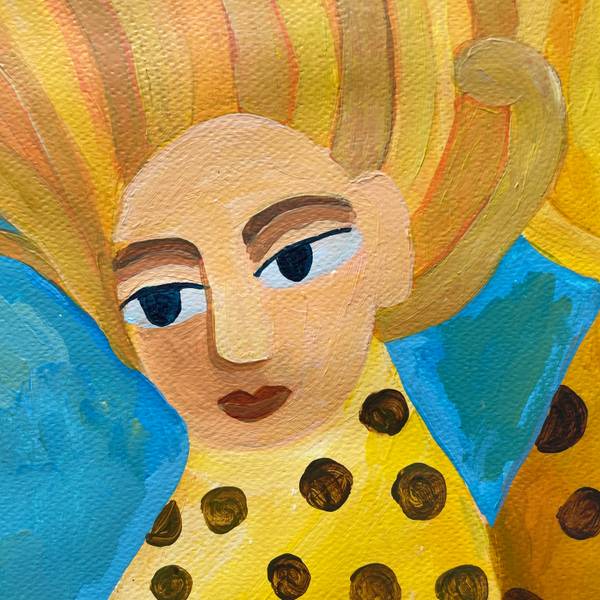 Two Lions Naive Painting Oksana Fedchyshyn - Subjektiv.art