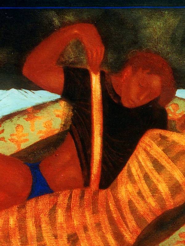 Lies under the Kyiv chestnut Fine Art Painting Myroslava Perevalska - Subjektiv.art