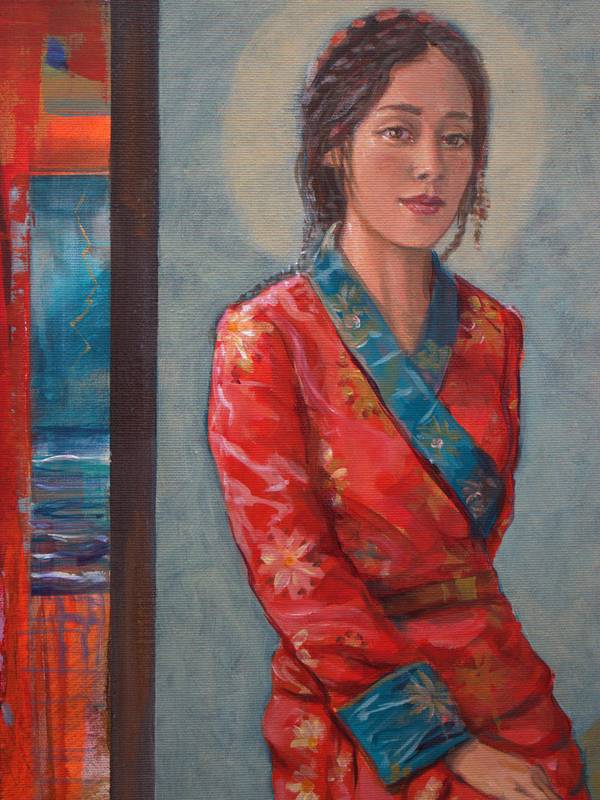 Tu savais bien qu'à chacune de nos rencontres, les longs silences n'étaient pas des silences, ils étaient peuplés d'une infinie beauté de mystères. Même au loin l'éclair sur la mer n'y changeait rien. Fine Art Painting francois page - Subjektiv.art