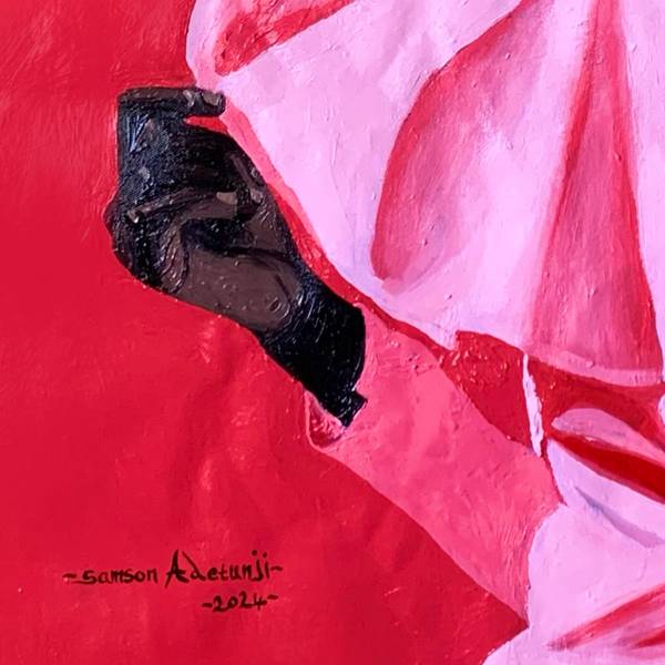Pink poise Modern Painting Samson Adetunji - Subjektiv.art