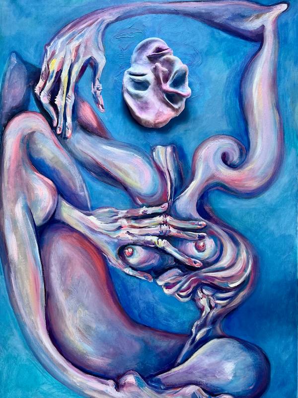 Blue woman Abstract Painting Inna Alimova - Subjektiv.art