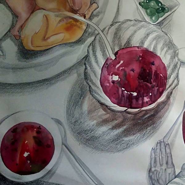 VICTORIA PALMA ''borsch''paper, pencils, watercolor 73х105 2020 Fine Art Drawing Victoria Palma - Subjektiv.art