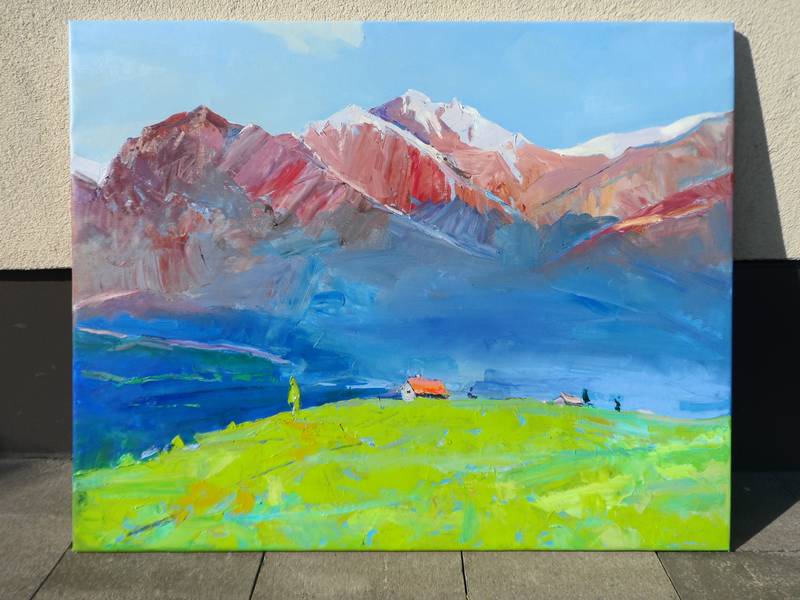 Alps Expressive and gestural Painting Yehor Dulin - Subjektiv.art