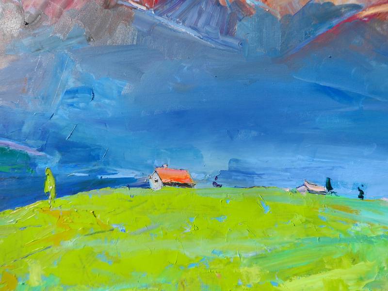 Alps Expressive and gestural Painting Yehor Dulin - Subjektiv.art