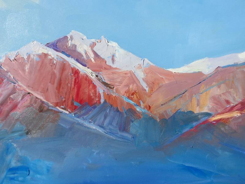 Alps Expressive and gestural Painting Yehor Dulin - Subjektiv.art