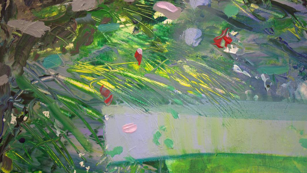 Elle m’apparaissait parfois dans les profondeurs du lac comme une vénus antique ou une Diane au bain. Je plongeais alors pour la rejoindre les bras ouverts en vain. Expressive and gestural Painting francois page - Subjektiv.art