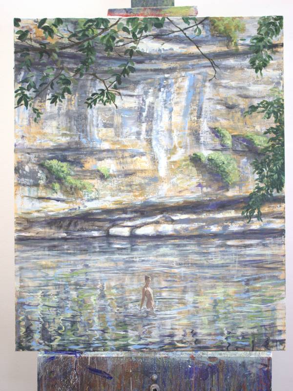  C'est par une journée brûlante où j'avais marché longtemps que je l’aperçus au bord de la rive. En plongeant pour la rejoindre, elle disparut, comme une vouivre rejoignant son escarboucle. Fine Art Painting francois page - Subjektiv.art