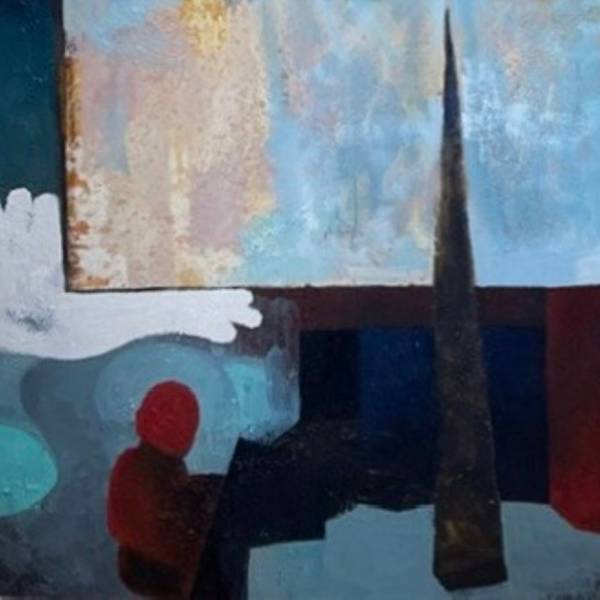 Red pianist Surrealistic Painting Igor Selemenev - Subjektiv.art