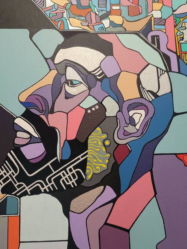 Conquering the darkness Abstract Painting Eugene Pokutnev - Subjektiv.art