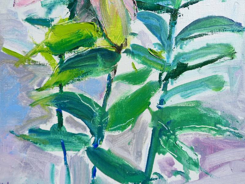 Lily flowers Expressive and gestural Painting Yehor Dulin - Subjektiv.art