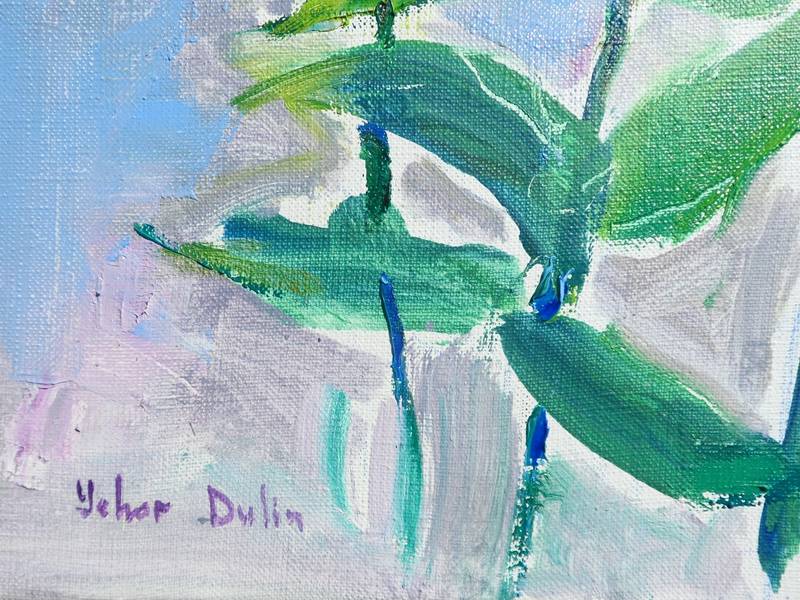 Lily flowers Expressive and gestural Painting Yehor Dulin - Subjektiv.art