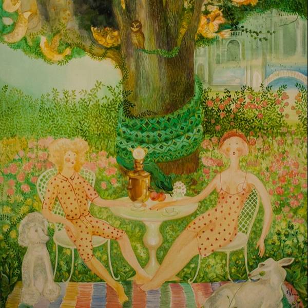Tea party  Fine Art Painting Victoria Palma - Subjektiv.art