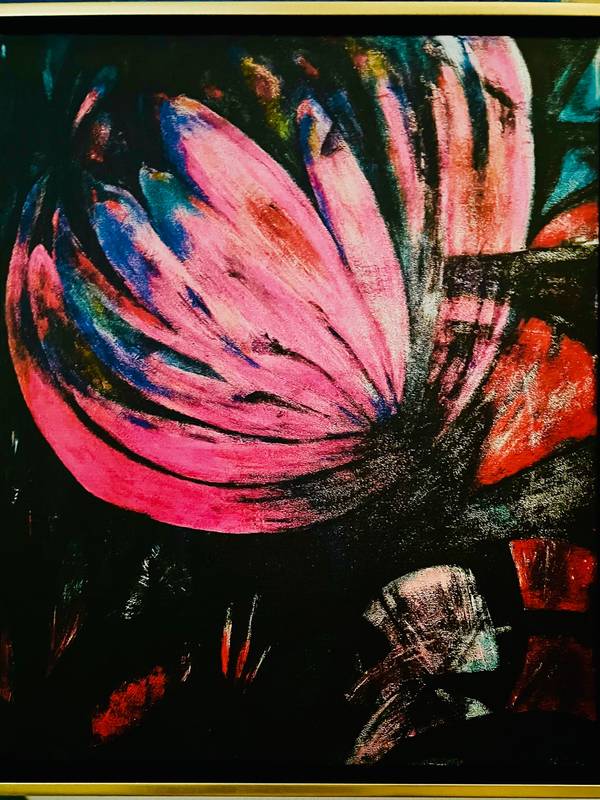 Wild tulipan, printed version. Linen canvas. Luxurious print, museums quality. Abstract Prints Claudia De La Hoz - Subjektiv.art