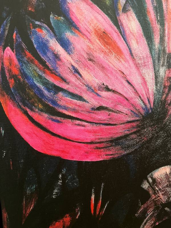 Wild tulipan, printed version. Linen canvas. Luxurious print, museums quality. Abstract Prints Claudia De La Hoz - Subjektiv.art