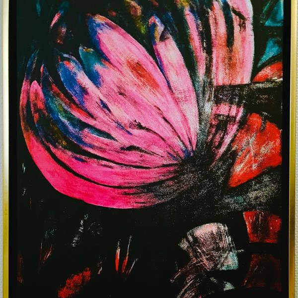 Wild tulipan, printed version. Linen canvas. Luxurious print, museums quality. Abstract Prints Claudia De La Hoz - Subjektiv.art