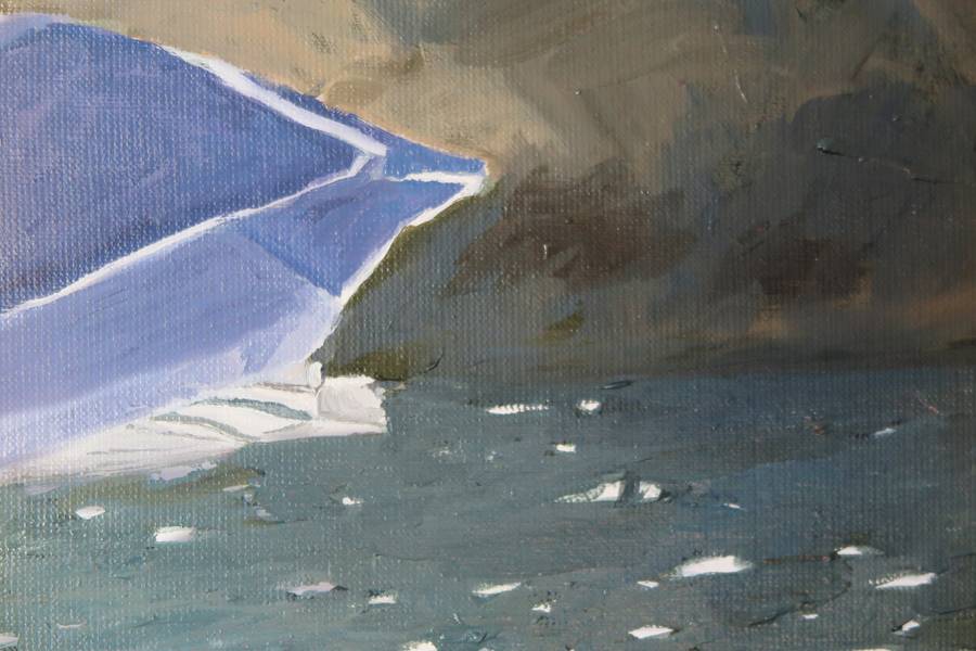 Beach, 3 personnages Fine Art Painting Karine Bartoli - Subjektiv.art