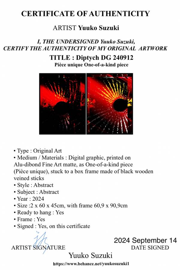 Diptych DG 240912 Abstract Prints Yuuko Suzuki - Subjektiv.art