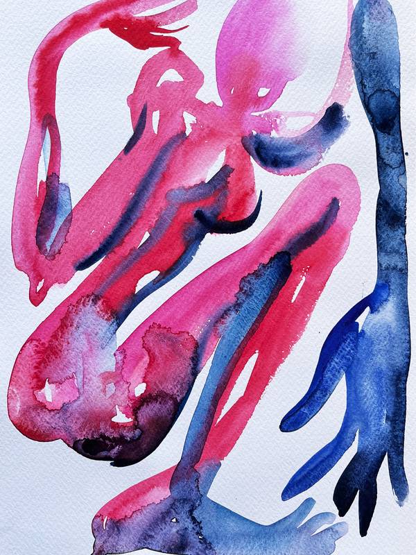 Female pink figure Abstract Painting Inna Alimova - Subjektiv.art