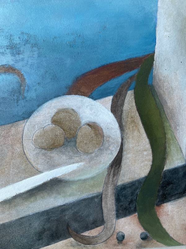 Still-life with knife Surrealistic Painting Igor Selemenev - Subjektiv.art