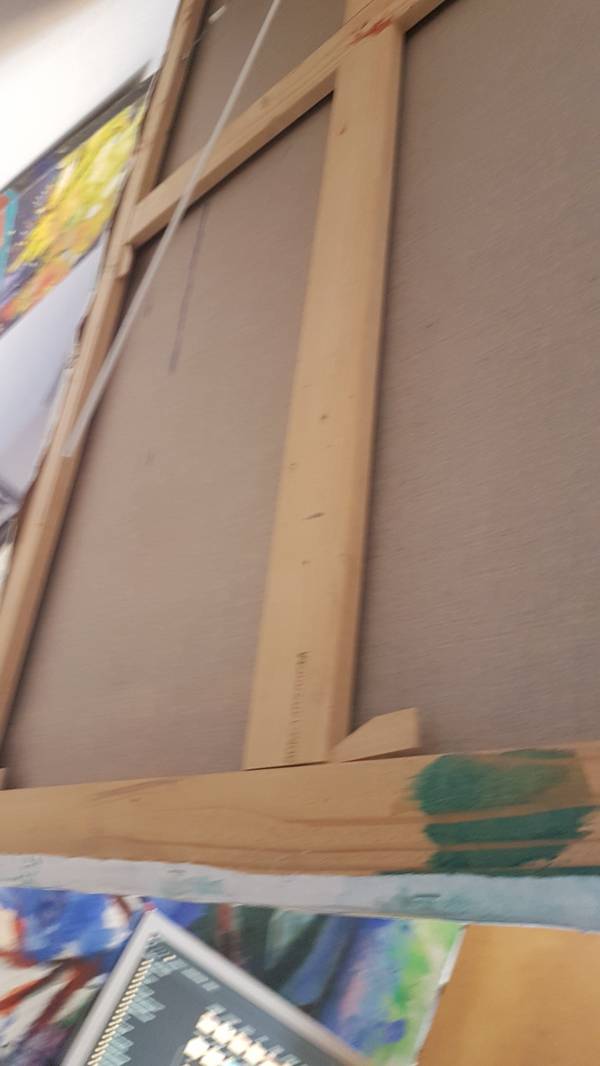 Arbre rouge et jaune Expressive and gestural Painting pascal Langevin - Subjektiv.art