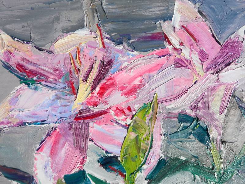 lily flowers Impressionistic Painting Yehor Dulin - Subjektiv.art