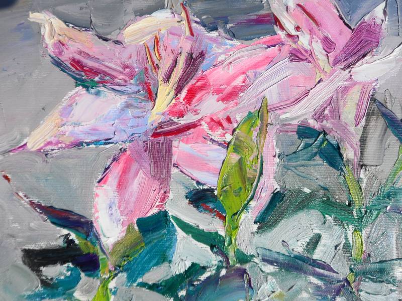 lily flowers Impressionistic Painting Yehor Dulin - Subjektiv.art