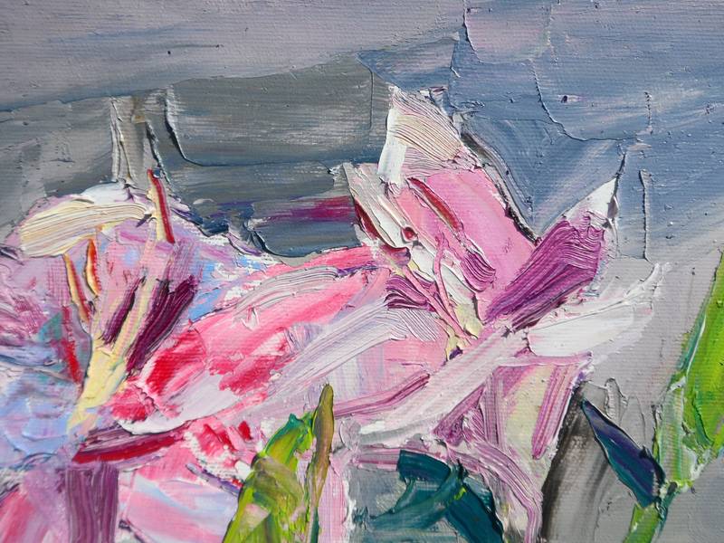 lily flowers Impressionistic Painting Yehor Dulin - Subjektiv.art
