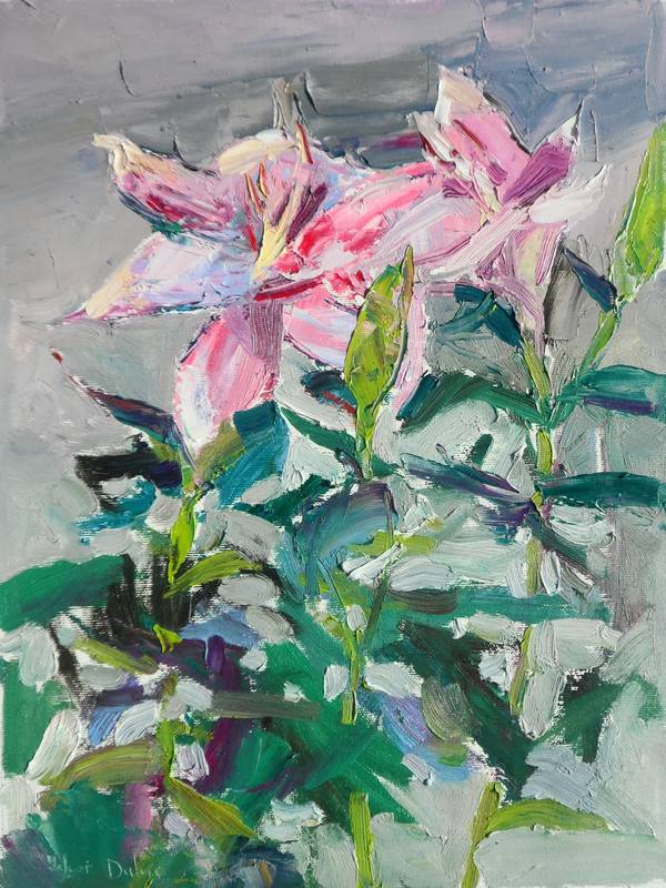 lily flowers Impressionistic Painting Yehor Dulin - Subjektiv.art