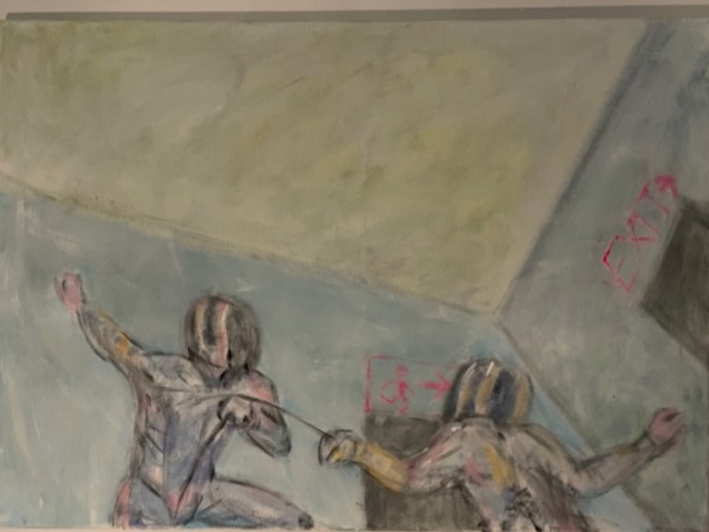 Fencing men 1 Expressive and gestural Painting Olga Zolotarova - Subjektiv.art