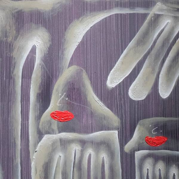 «Mother jellyfish» Naive Painting Sasha Luneva - Subjektiv.art