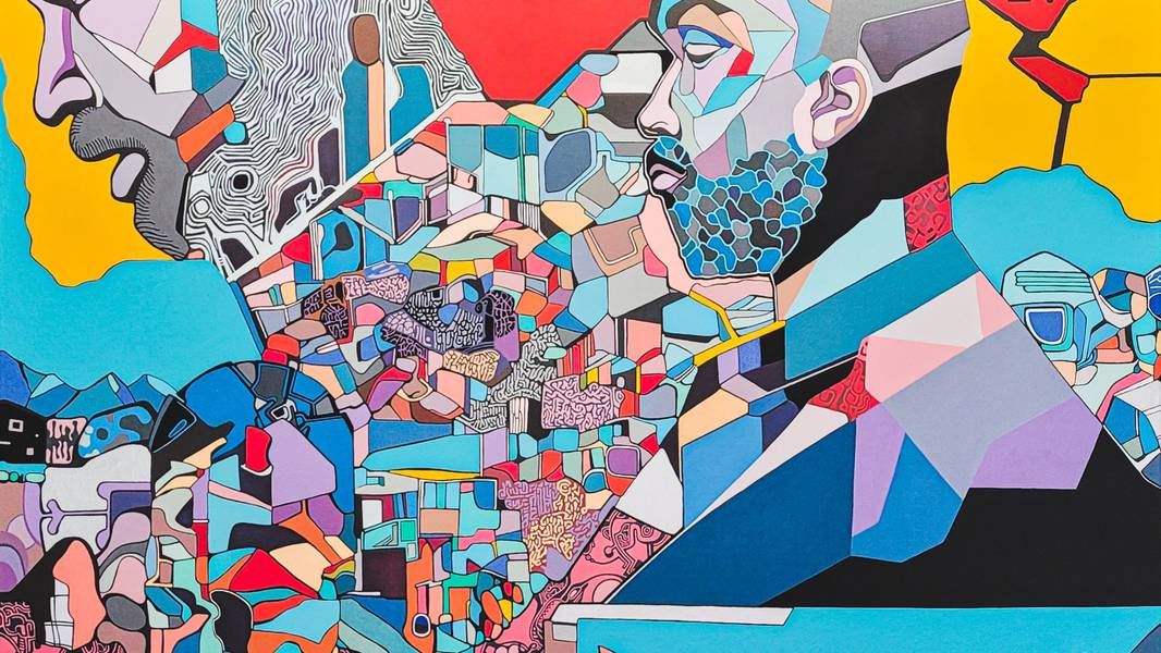 City of rivers Abstract Painting Eugene Pokutnev - Subjektiv.art