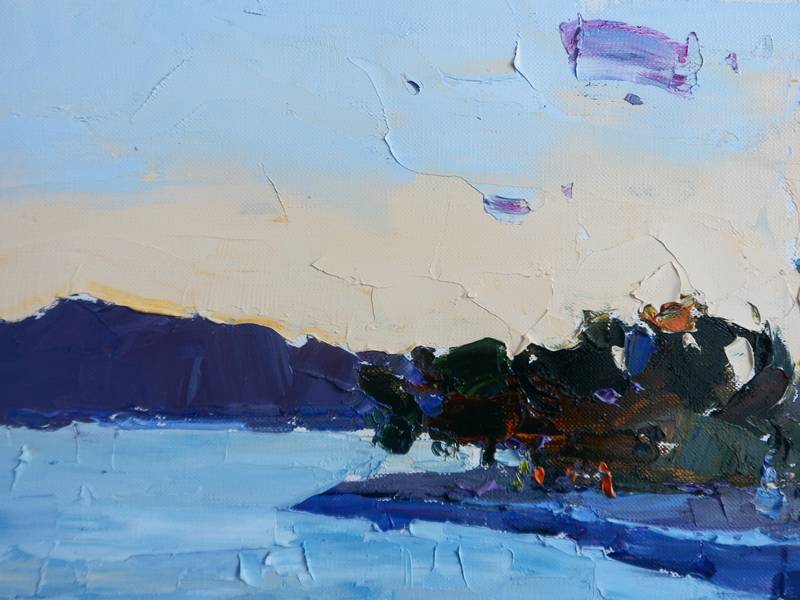 Warm evening Expressive and gestural Painting Yehor Dulin - Subjektiv.art