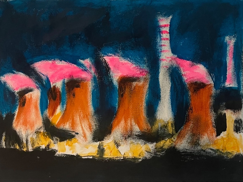 Pipes Abstract Painting Olga Zolotarova - Subjektiv.art