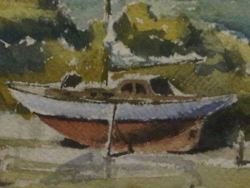 Le Lupin à Chausey Expressive and gestural Painting Hubert LAUDE - Subjektiv.art